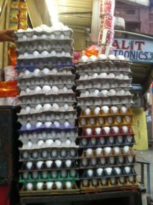 Eiervorrat vom Omeletten-Shop