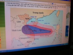Taifun Nari - Sturmwarnung