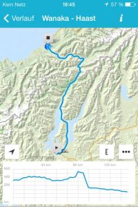 Route Wanaka - Haast