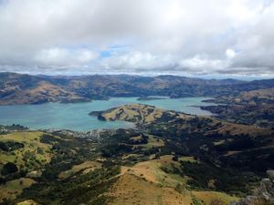 Sicht auf Akaroa