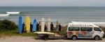 Surfen in Westport - ganz links stehe ich